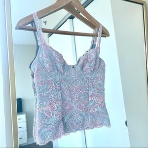 ✨Sold✨ Cosabella bow lace mesh bustier cami top
